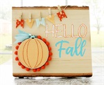 Hello Fall with pumpkin and penant