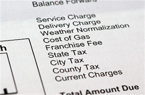 Franchise fee written on a bill