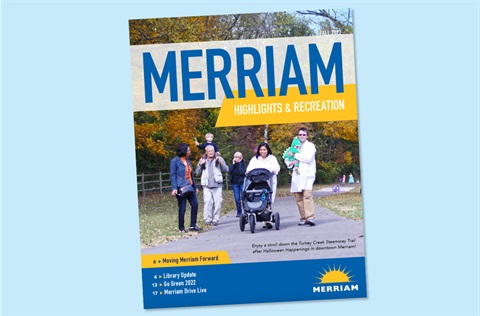Cover of the Fall 2022 Highlights - a family wearing costumes as they walk down the turkey creek streamway trail.