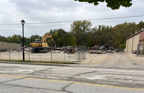 Demolition begins of buildings in the 5700 block of Merriam Drive