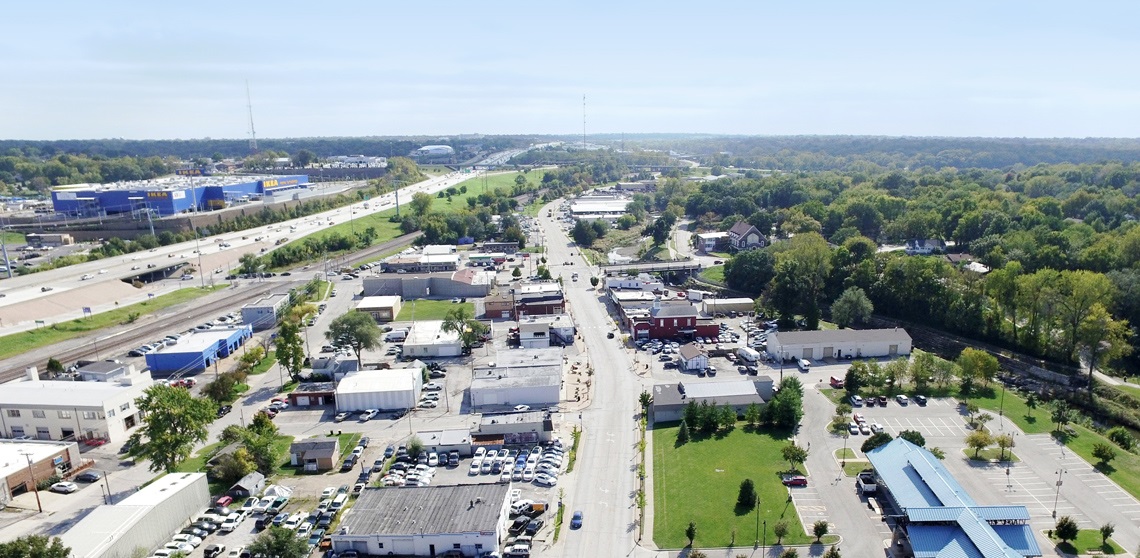 Aerial view of Merriam Drive