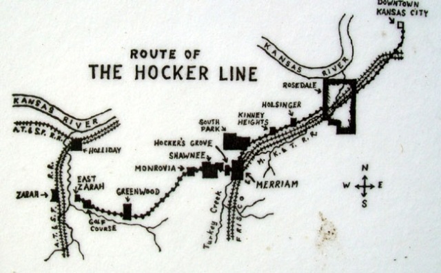 Route of the Hocker Trolly Line