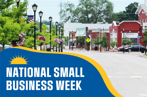 Small Business Week Image of downtown Merriam Drive facing south